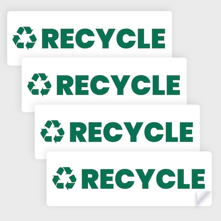 Fuel Stickers Recycle Sticker for Trash Can: Garbage Can / Trash Bin -Outdoor Rated, Heavy Duty, 6''x2'', 20PK Z-462RECYCLE-20PK